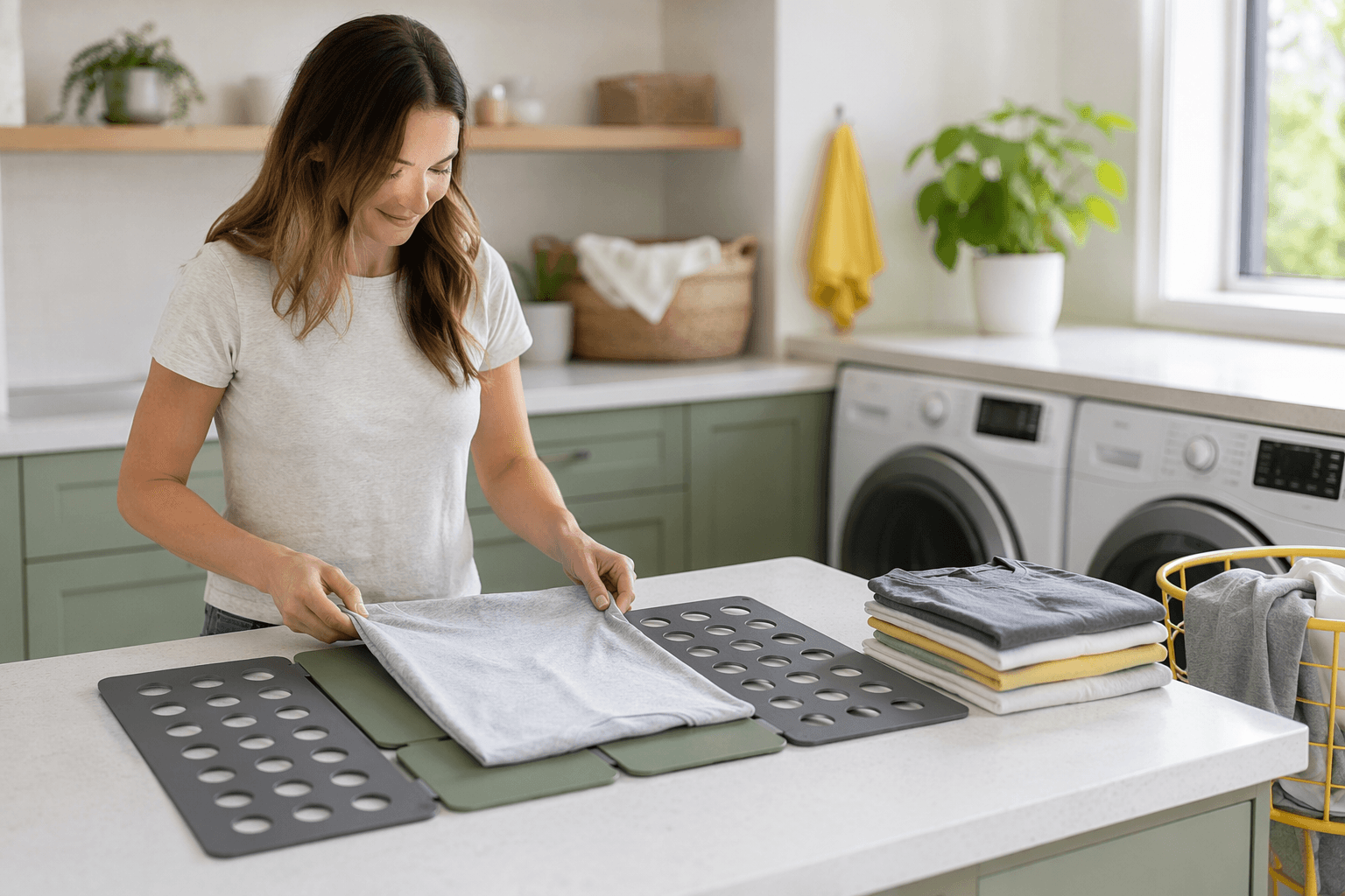 Folding Board Set in a laundry room setting